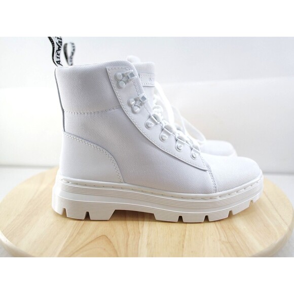Dr Martens Combs W White Boots Women's Size 6 Combat Boots Soul Bouncing - Picture 3 of 10